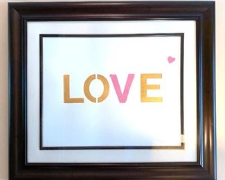 $100 - Original Artwork "Love" - Art measures 19" x 15" and with frame measures 29" x 25".