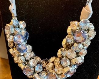 $20 - Adorable Statement Necklace with blue, silver, and grey coloring.