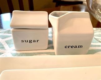 Crate and Barrel sugar and cream set.