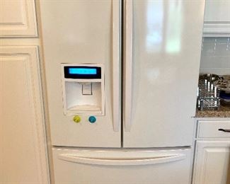 Kenmore French door fridge with bottom freezer.