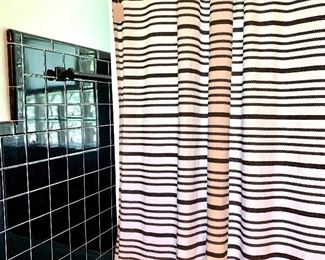 Shower curtain, liner and rings looking for a new home.