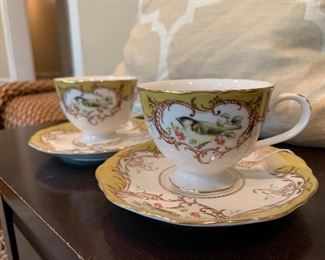 Pair of demitasse cups and saucers.