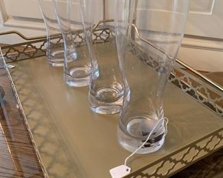 Set of 4 pilsener glasses.  The tray is SOLD!