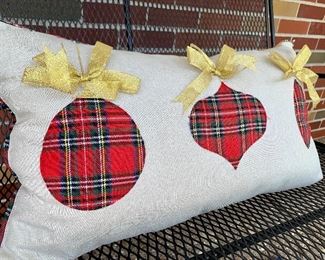 Festive holiday pillow.