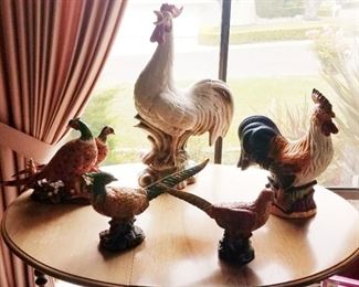 Roster, Chicken, Pheasant, Chicken collection.  More piece throughout the house. 