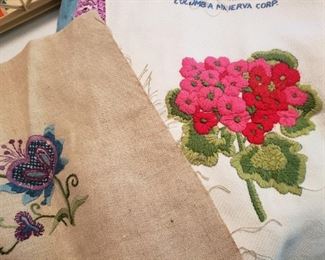 doilies and embroideries, crewel