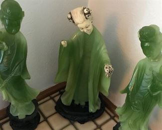green resin asian figurines