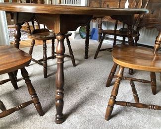 #9) $150 - Solid Wood Table and 4 Chairs.  60 x 39