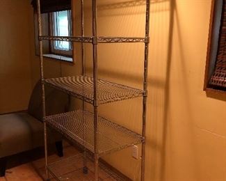 #26) $60 - Stainless Steel Food Service Rack with 5 shelves on rolling casters.  