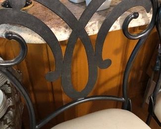#23) $80 - Set of 2 Iron Barstools with padded seats.  Counter Height.  