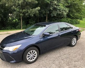 2017 Toyota Camry 4 Door LE Sedan with only 4900 miles - $17,995 (Olathe)Don't Miss this one...
Essentially a brand new 2017 Toyota Camry 4 Door LE Sedan with only 4900 miles. In excellent condition. No flaws inside or out. In pristine running condition. 1 owner senior adult who purchased it new and has driven it less than 5000 miles. You won't find a closer to new vehicle anywhere without buying new. 
2.5 L 4 Cyl DOHC 16V with dual VVT-i Engine. 
178 Hp at 6000 rpm
6 speed automatic
Navy Blue exterior with black cloth interior. Rubber floor mats
Anti Lock Brakes
Ten Airbags
6 speakers
Bluetooth, USB, Aux CD
Power Seats
Steering wheel Bluetooth controls
Back Up Camera
Multi Information Display
Remote Keyless Entry with 2 key fobs
27 / 33 gas mileage 