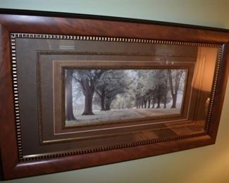 Gorgeously Framed Antique Printof Tree Lined Drive