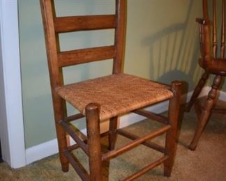 Antique Ladder Back Chair with Rush Seat in Awesome condition!