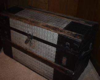Antique Camel Back Trunk complete with tray