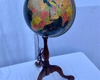 Vintage light up black globe 