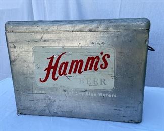 Vintage aluminum Hamms beer cooler 
