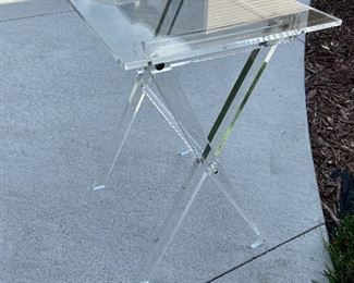 Vintage solid lucite folding table 