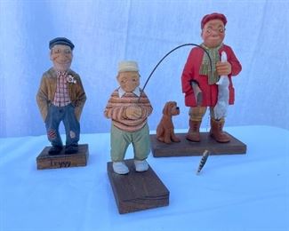 1950s hand carved figures - Swedish 