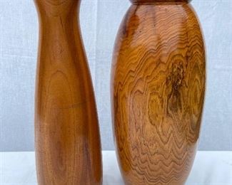 Hand turned wood vases 