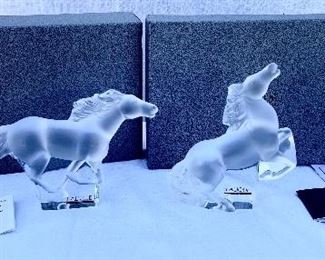 Lalique crystal horses 