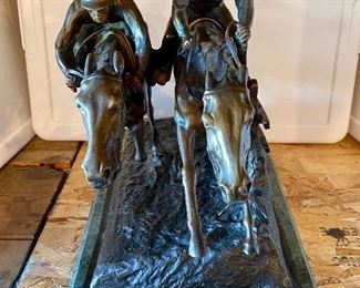 Bronze horse racing sculpture - Very Heavy- Barye 