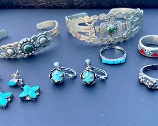 Vintage sterling silver and turquoise jewelry 