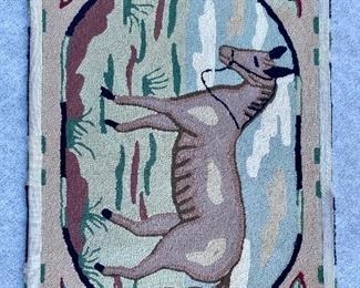 Vintage horse motif rug 