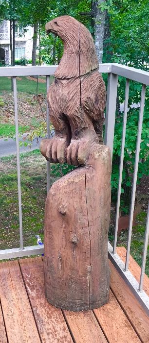 Large Carved Wood Eagle.