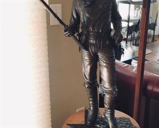 Magnificent Bronze Texas Ranger by Edd Hayes. "Watchin over Texas". Truly a Quality Historic Bronze Figure in Beautiful displayed inside only condition.