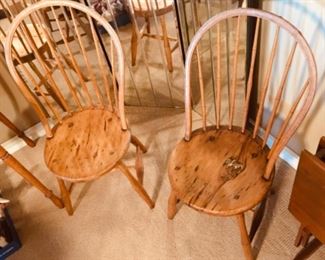 Nice Rustic high back wood chairs.