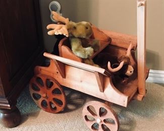 4 Wheel childs wood wagon