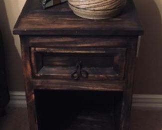 Very Nice Rustic dark wood nightstands, showing 1 of 2.