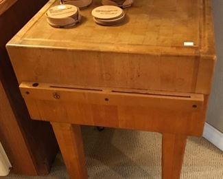 Floor standing Butcher Block Table