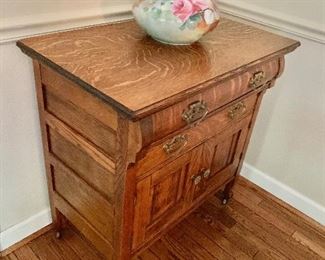 $175 Vintage two drawer, oak chest  32.5"H x 32"W x 18.5"D