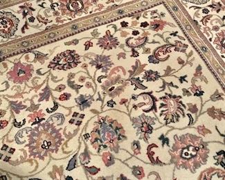 $250 Kashan hand woven rug. 10'1" x 7'10" AS IS