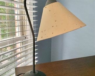 $50 Metal desk lamp with paper shade.  20"H x 12"W