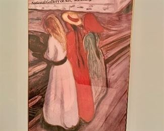 $40 Edvard  Munch: Symbols and Images framed poster "Girls on the Quay" . 46"H x 30"W