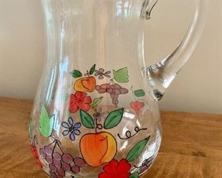 $20 Hand painted pitcher. 10"H x 7.5"W