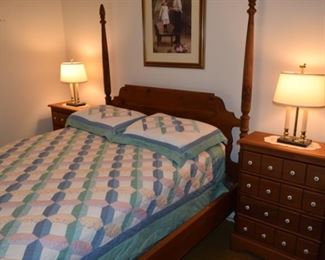 Solid Pine Poster Bed with Sealy Posturepedic Mattress 60" W X 80" L 