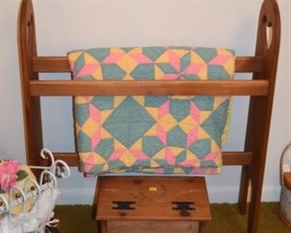 Hand Made Quilt and Rack