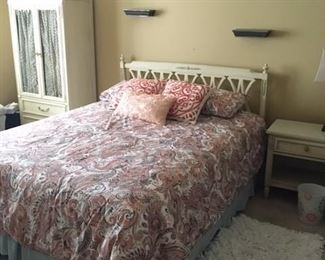 Queen bed, frame, mattress, box springs and headboard
