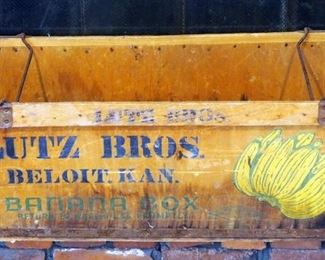 Vintage Lutz Bros Wood Banana Box, 15" x 34" x 15.5"