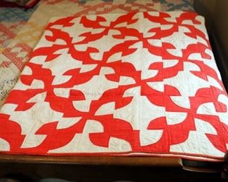 Antique Hand Stitched Patchwork Quilt, 84" x 70"