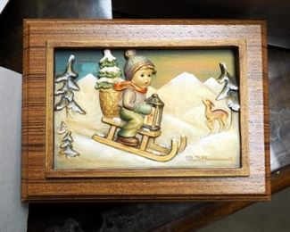 Goebel M.J. Hummel First Edition The Four Seasons Series "Ride Into Christmas" Storage Box And Second Edition "Chick Girl" Storage Box