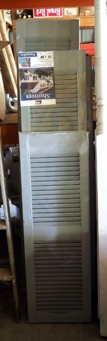 Builders Edge Louvered Shutters 15" x 67" QTY. 2, 15" x 60" QTY.3, 15" x 43" QTY. 2, New In Package