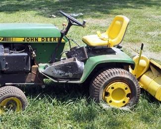 John Deere Lawn Tractor Model #C317J Hours Showing 776.5 Needs Repair, Includes 36" Garden Tiller