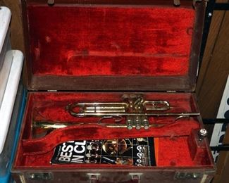 Vintage Cleveland Superior Made By King Craftsmen The H.N. White Company Brass Trumpet In Felt-Lined Carrying Case