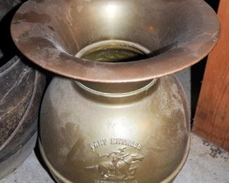 The Pony Express Brass Spittoon And Cast Iron Pot