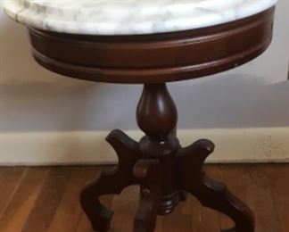 Marble top round table. 