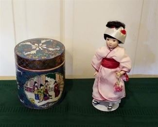 Porcelain Doll and Container